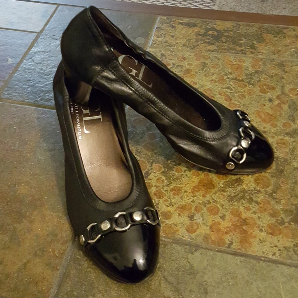 Black leather heels